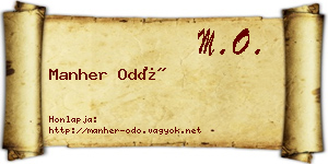 Manher Odó névjegykártya